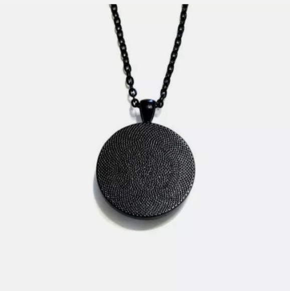 New Triple Moon Black Glass Cabochon Necklace. - Picture 2 of 5
